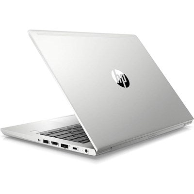 HP ProBook 430 G7 Core i5, 10th Generation, 8-GB RAM, 256 GB SSD, 13.3″ Display - Silver HP ProBook 430 G7 laptop partially open, sleek design, ideal for students and freelancers.