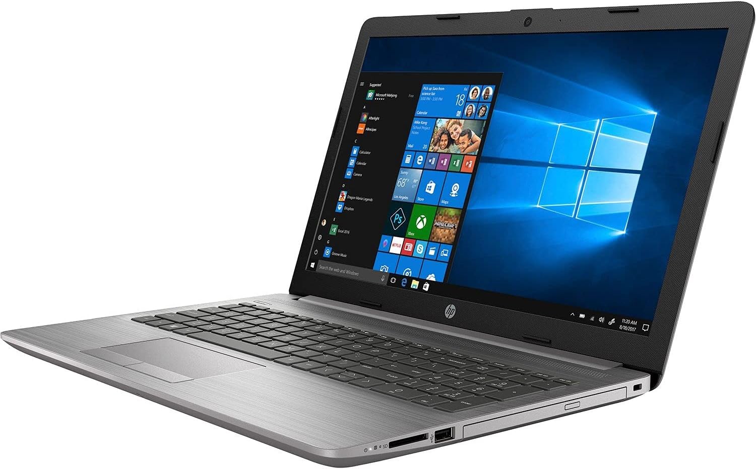 “HP 255 G7 rear hinge design – slim chassis, 15.6″ display, Ryzen 5 3500U, 16 GB RAM, 256 GB SSD”