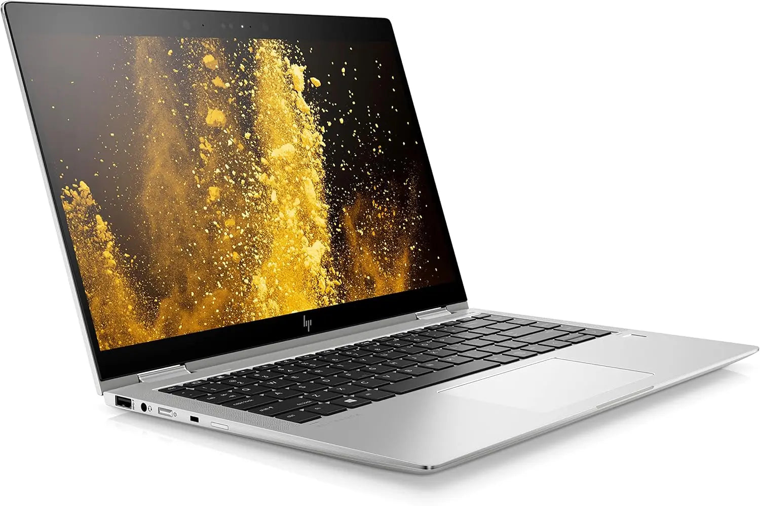 HP EliteBook Folio 1040 G5 x360 | 8th Gen Ci5 QuadCore 8GB 256GB SSD 14" FHD IPS eDP + PSR Touch With Integrated HP SureView Privacy DIsplay Convertible Touchscreen Backlit KB FP Reader Thunderbolt Win 10 Pro - Sleek silver HP EliteBook 14" touchscreen laptop with backlit keyboard and thin bezel display.